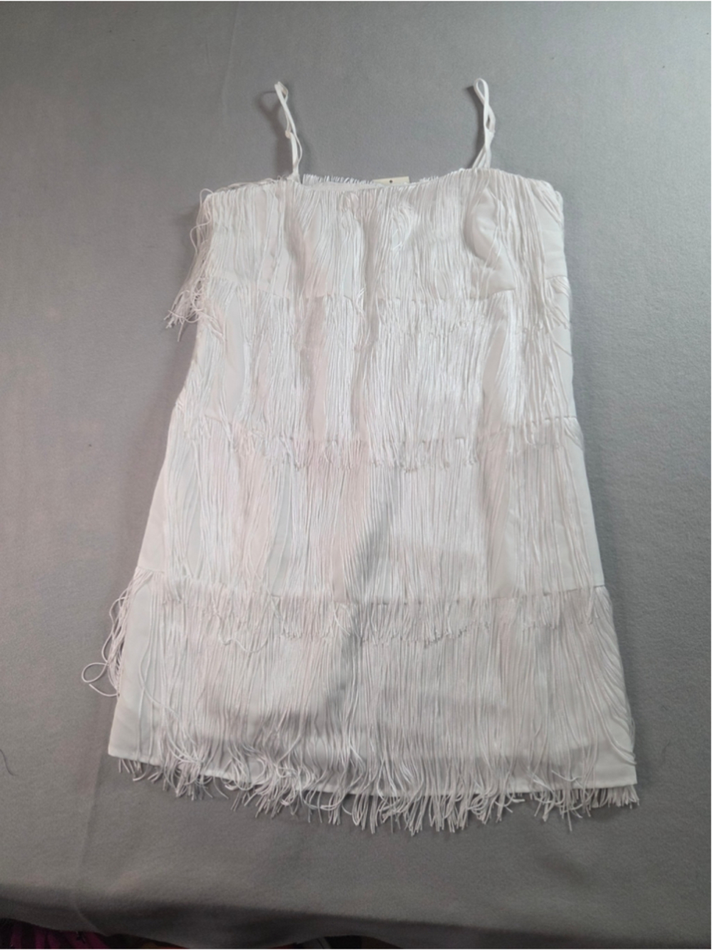Women's A New Day White Fringe Mini Dress Size S